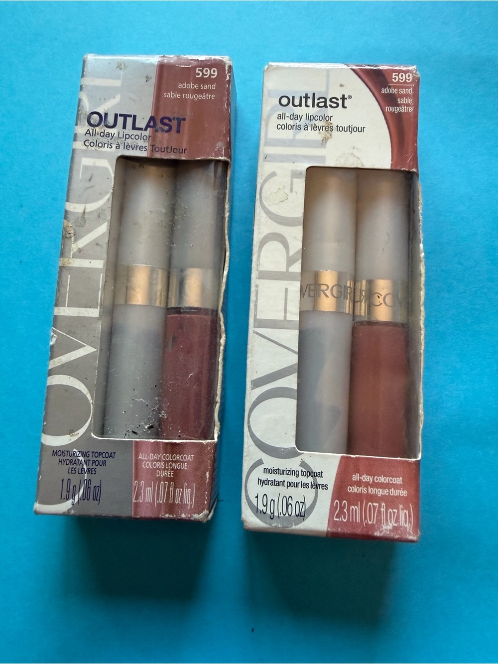 2 Covergirl Outlast All-Day Lipcolor and Topcoat Adobe Sand 599